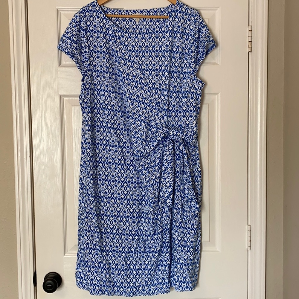 NWT Talbots Woman Blue Pattern Dress